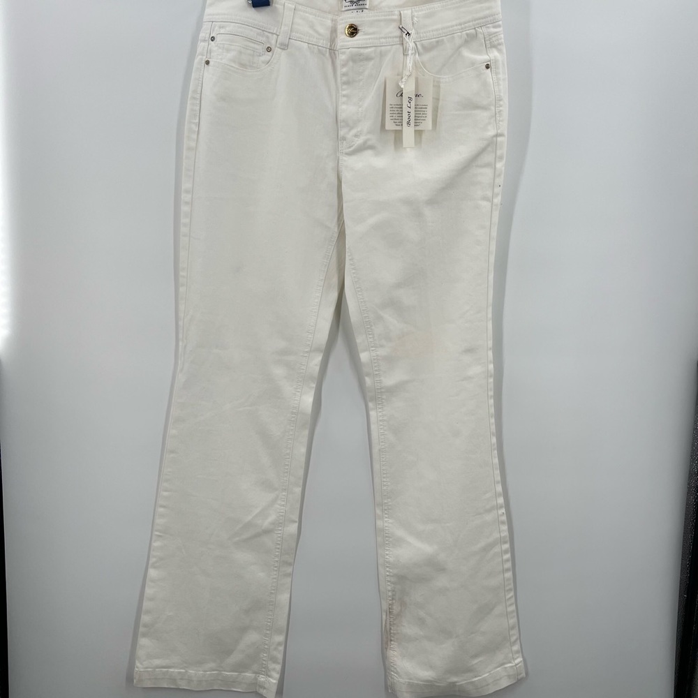 White House Black Market White Boot Leg Denim Silver/Gold Studs & Stones NEW